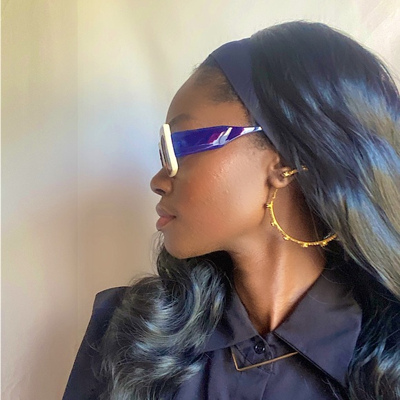 Navy blue print sunglasses - Picture 3 of 4